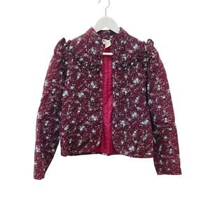 Gunne Sax Jessicas Gunnies Vintage 70s Purple Floral Quilted Prairie Jacket Sz L